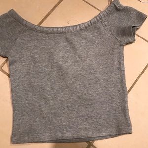 Gray crop top